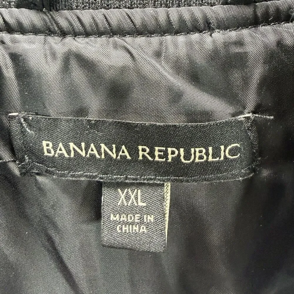 Banana Republic Full Zip Insulated Bomber Jacket Mens XXL 2XL Snap Pockets EUC